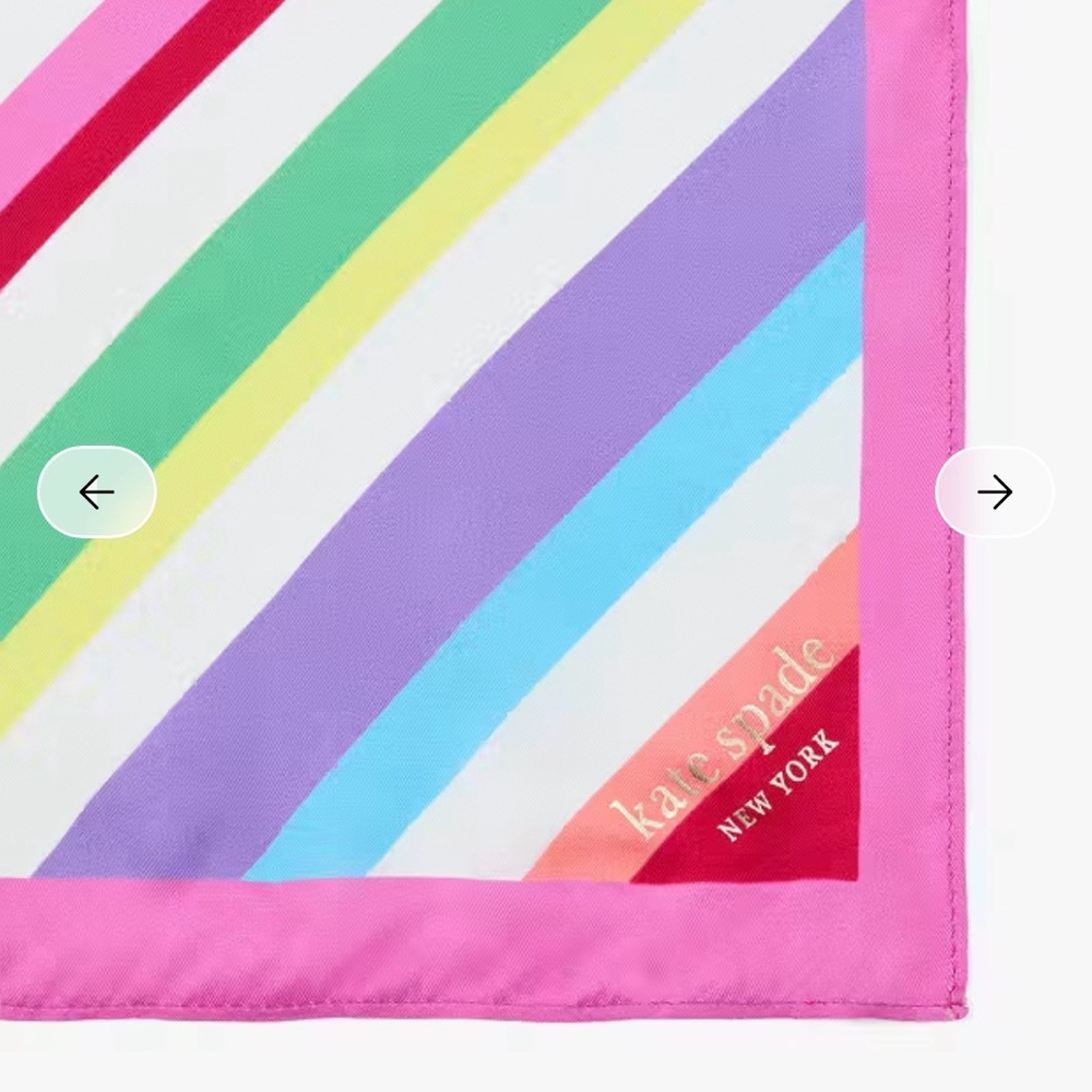NWT Kate Spade Rainbow Heart Silk Bandana Scarf Multicolor New - Picture 3 of 4